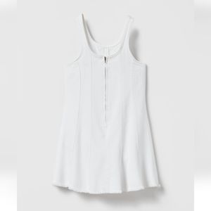 ZARA white Denim dress Round neck sleeveless dress